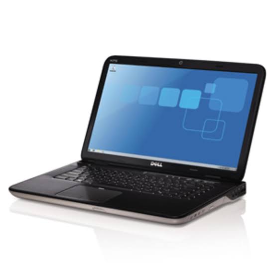 Dell XPS 15 L502X aberto, visto de lado, com teclado preto e tampa prateada